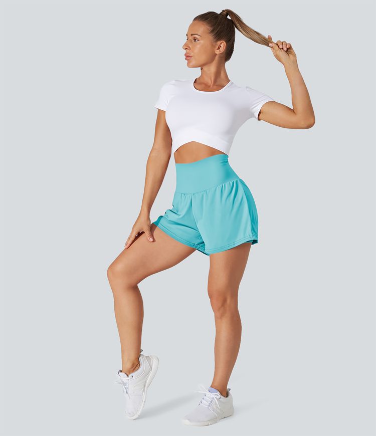 SoftlyZero™ Airy Super High Waisted Cool Touch Yoga Shorts with Pockets