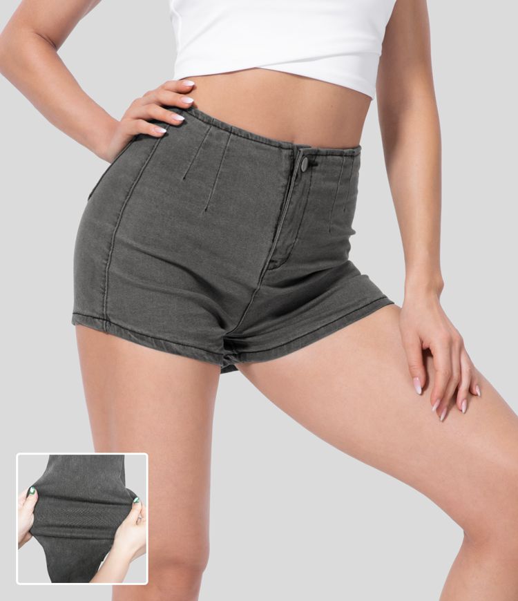 Women’s HalaraMagic™ High Waisted Back Side Pocket Stretchy Knit Denim