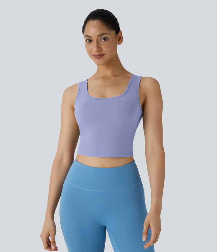 U Neck Backless Crossover Barre Ballet Dance Tank Top