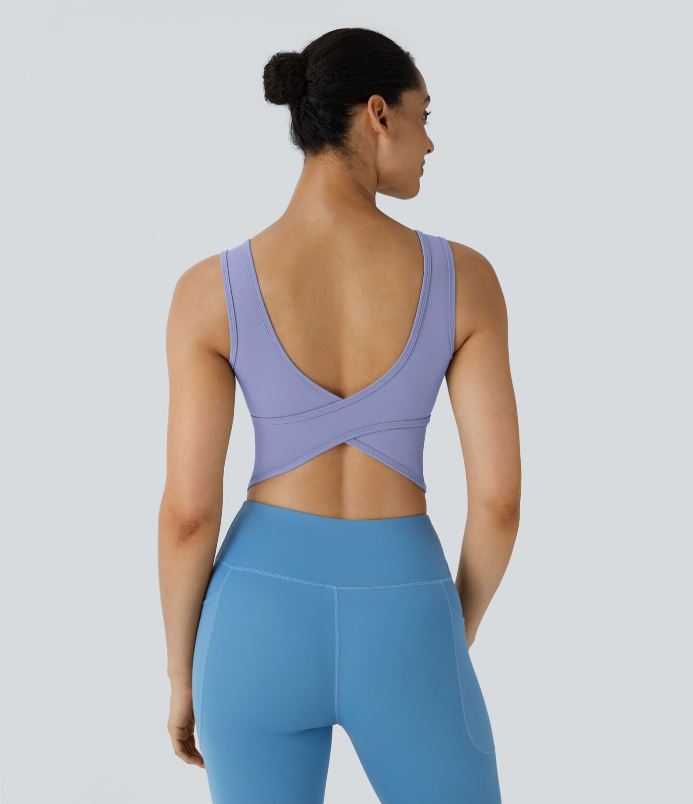 U Neck Crossover Barre Ballet Dance Tank Top A-C Cups