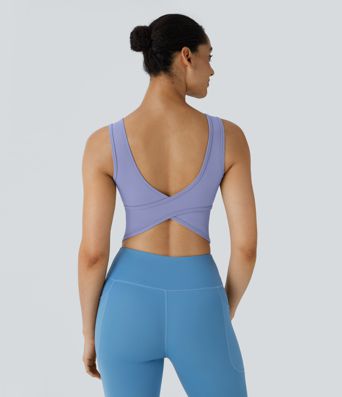 U Neck Crossover Barre Ballet Dance Tank Top A-C Cups