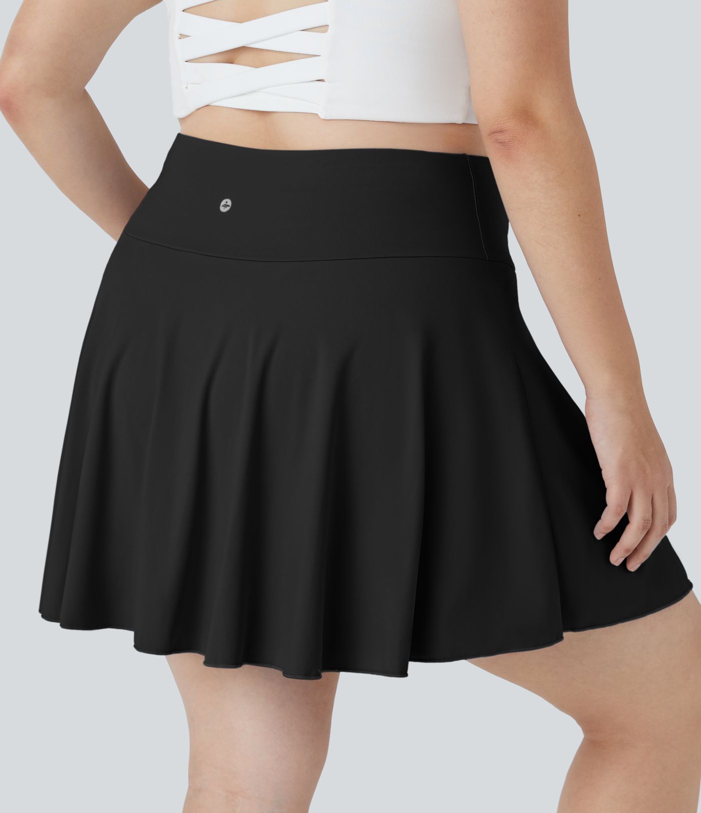 Softlyzero™ Airy Comfy High Waisted Crossover 2-in-1 Side Pocket Plus Size Flare  Tennis Skirt-UPF50+