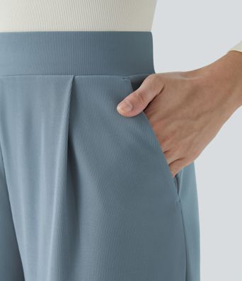 Halara Flex™ High Waisted Body Sculpt Waist-Slimming Pocket Wide Leg Micro Waffle Work Pants