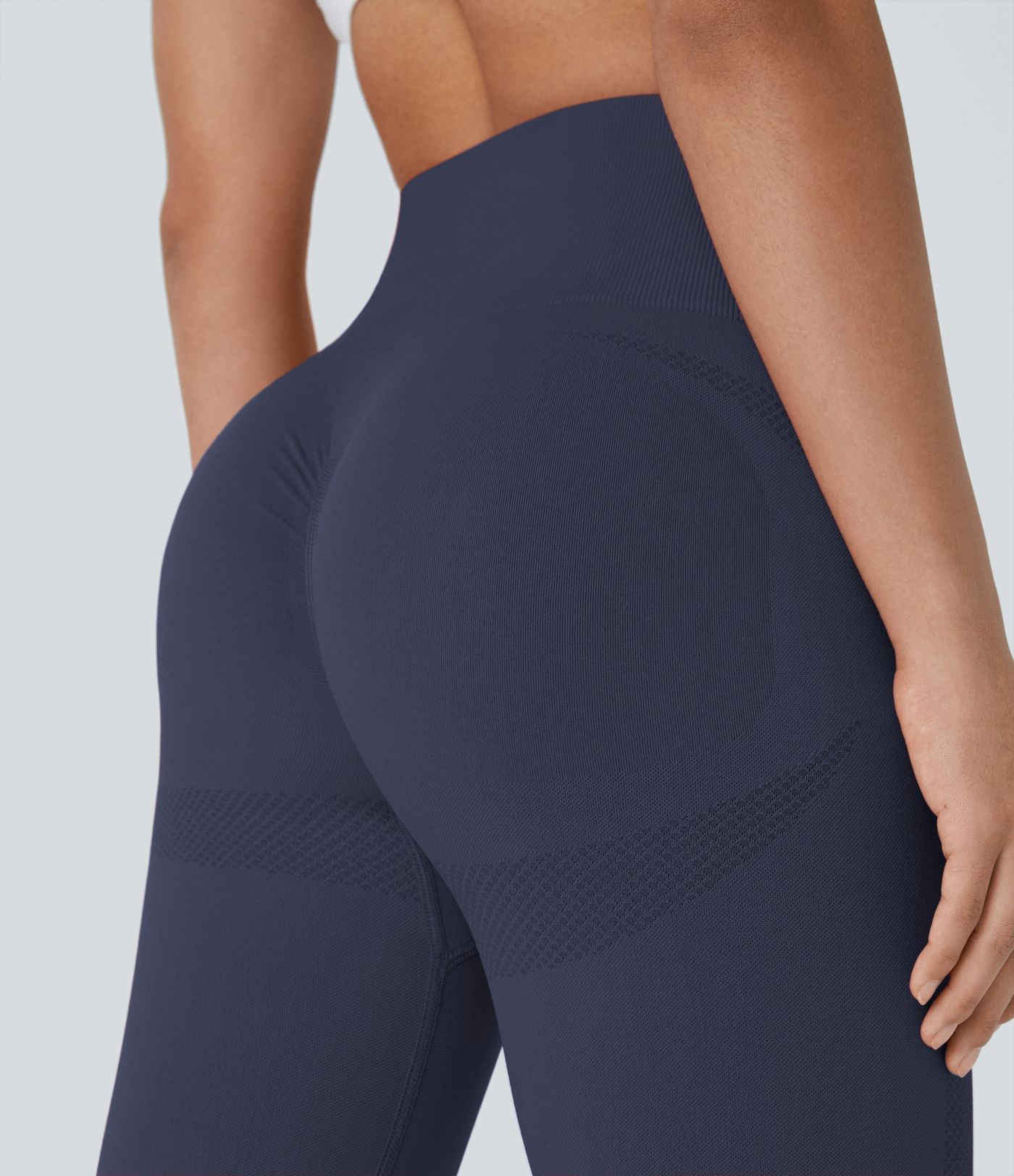 OneForm Seamless Flow High Waisted Ruched 7/8 Yoga Leggings
