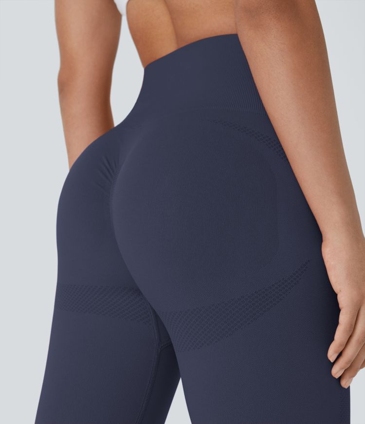 Seamless Flow High Waisted Ruched 7/8 Yoga Leggings