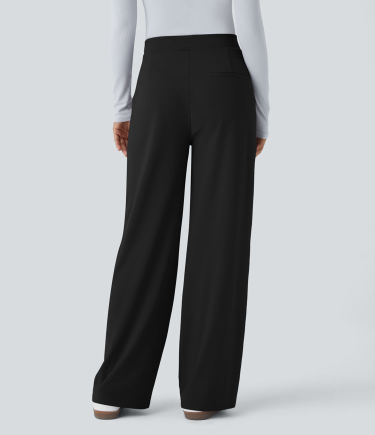  Mid High Waisted Side Pocket Work Pants
