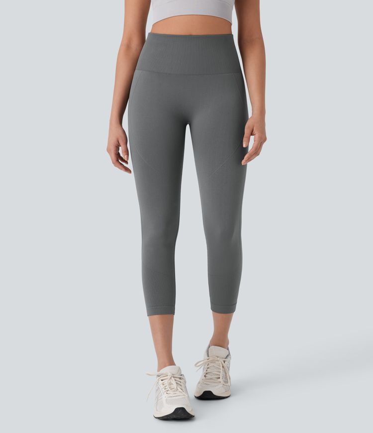 Seamless Flow High Waisted Tummy Control Butt Lifting Capri Yoga Leggings
