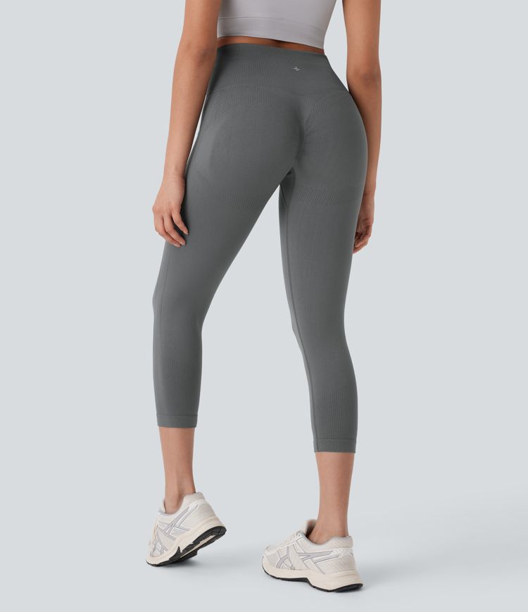 Eiffel Tower Leggings yoga capri tiro alto control abdomen realce glúteo sin costura / 1