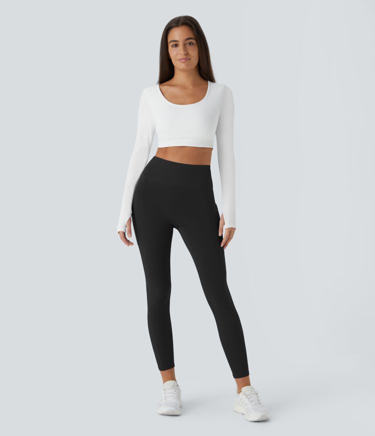 SoftlyZero™ Plush Thermal High Waisted Double Pockets 7/8 Yoga Leggings