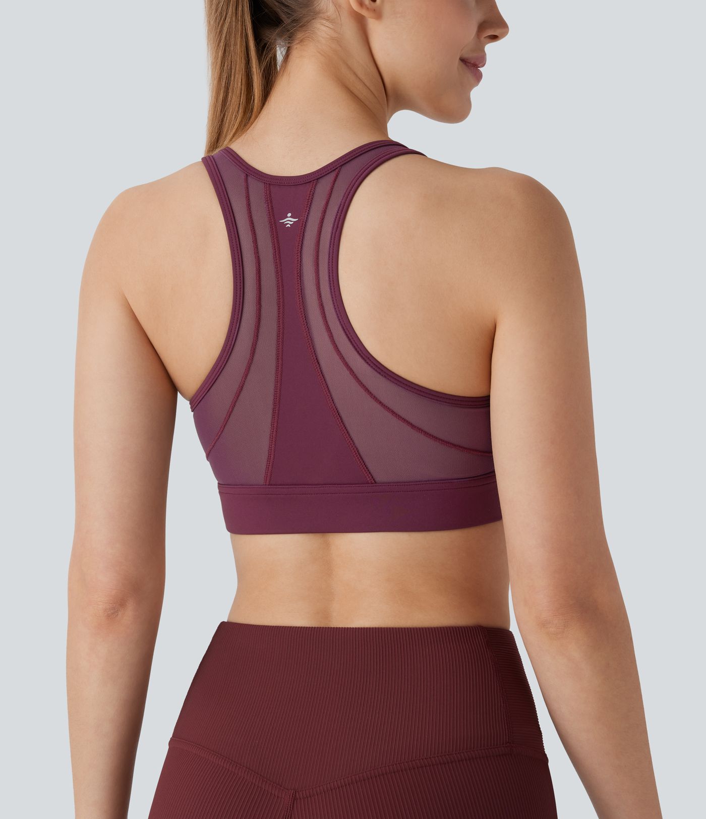 Softlyzero™ Airy Sport-Workout-BH mit mittlerem Support, Racerback, kontrastierendem Netzstoff und Cool-Touch