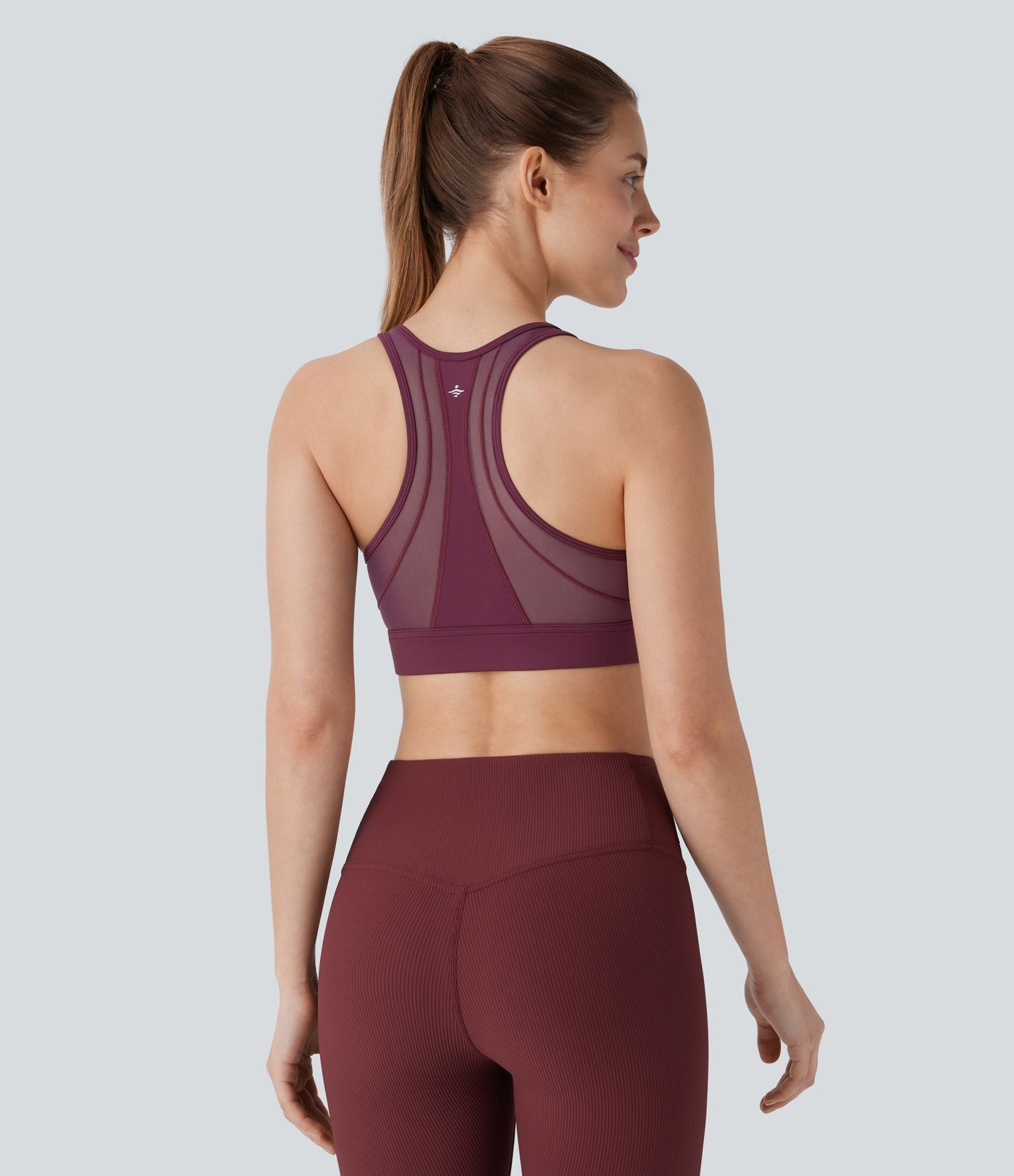 Softlyzero™ Airy Sport-Workout-BH mit mittlerem Support, Racerback, kontrastierendem Netzstoff und Cool-Touch