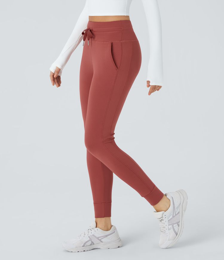 Felpa 3D Joggers térmico longitud completa bolsillo lateral cordón tiro alto