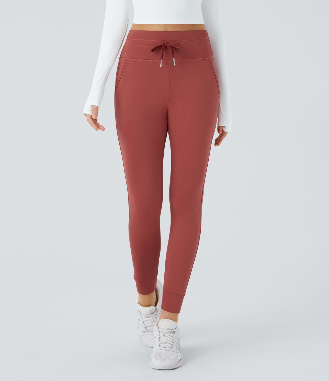 Felpa 3D Joggers térmico longitud completa bolsillo lateral cordón tiro alto