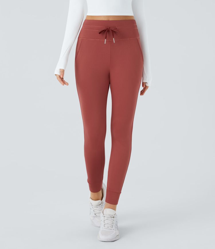 Felpa 3D Joggers térmico longitud completa bolsillo lateral cordón tiro alto