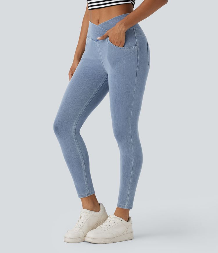 Halara Flex™ Jegging Travail Taille Haute Croisé Poches Multiples Tricot Extensible