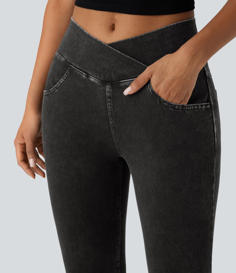 Halara Flex™ Jegging Travail Taille Haute Croisé Poches Multiples Tricot Extensible