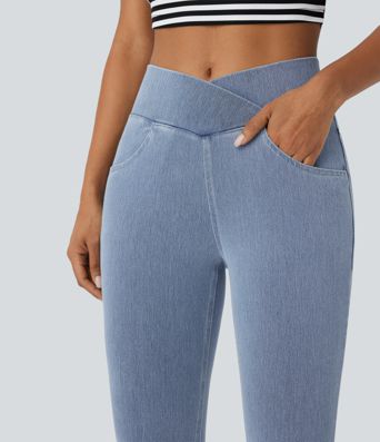 Halara Flex™ Jegging Travail Taille Haute Croisé Poches Multiples Tricot Extensible