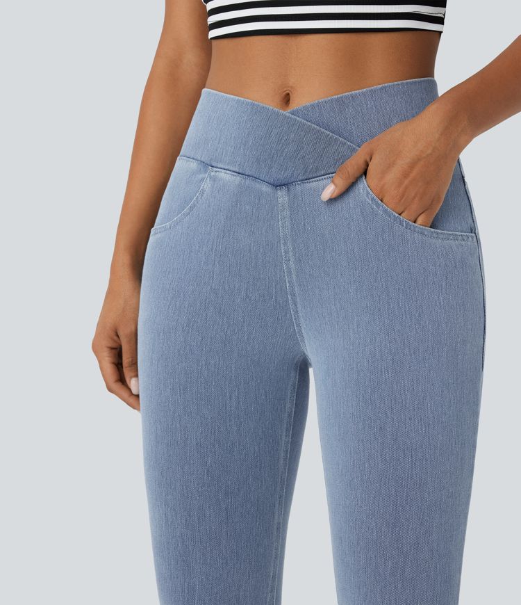 Halara Flex™ Jegging Travail Taille Haute Croisé Poches Multiples Tricot Extensible