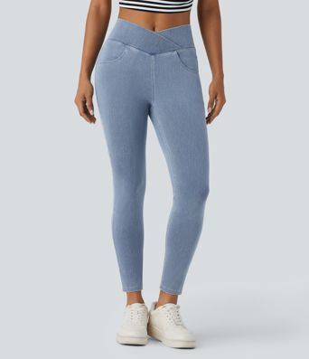 Halara Flex™ Jegging Travail Taille Haute Croisé Poches Multiples Tricot Extensible