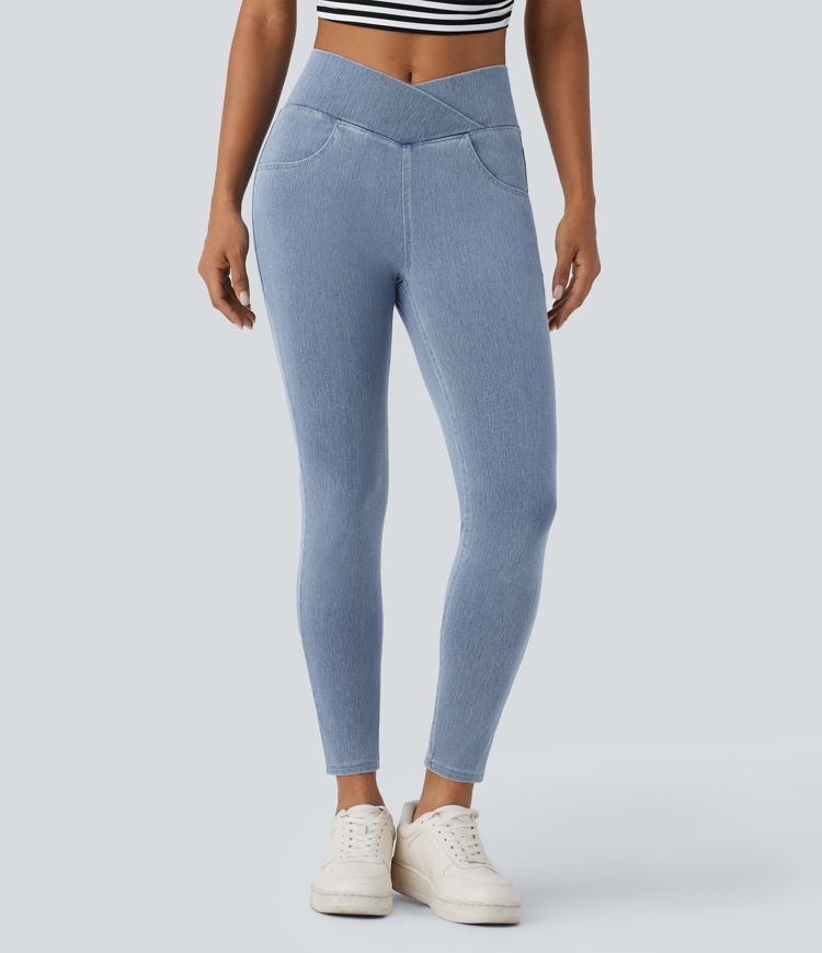 Halara Flex™ Jegging Travail Taille Haute Croisé Poches Multiples Tricot Extensible