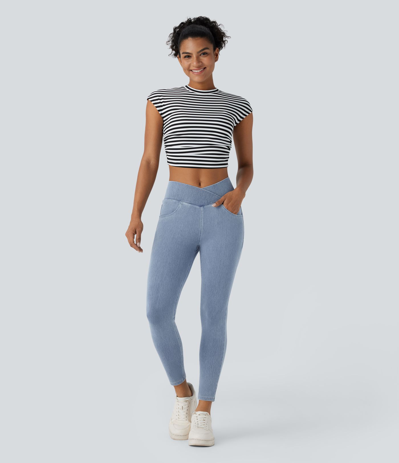 Halara Flex™ Jegging Travail Taille Haute Croisé Poches Multiples Tricot Extensible