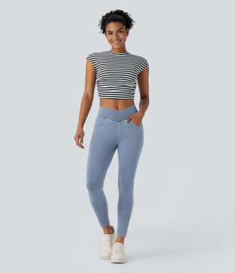 Halara Flex™ Jegging Travail Taille Haute Croisé Poches Multiples Tricot Extensible