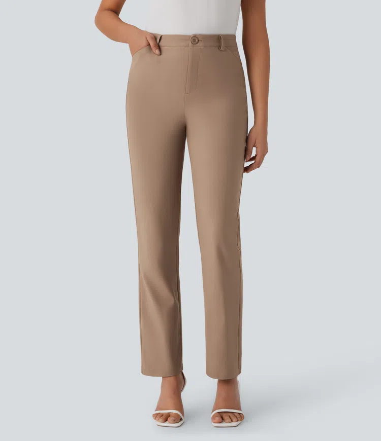 Mid Rise Zipper Pocket Work Pants