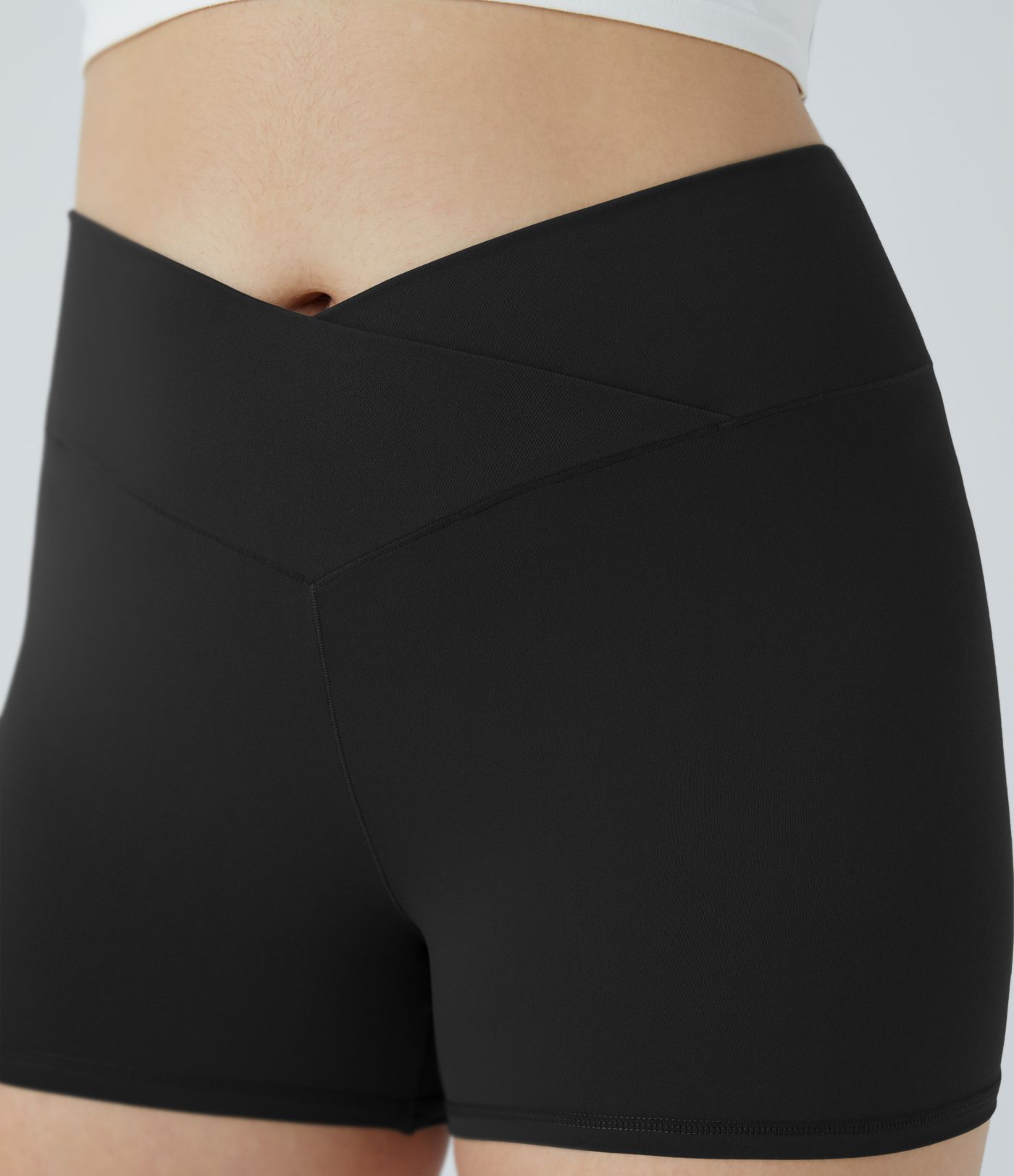 Softlyzero™ Plus-Size Yoga-Bikershorts mit hohem Bund und Crossover-Design - 7,6 cm