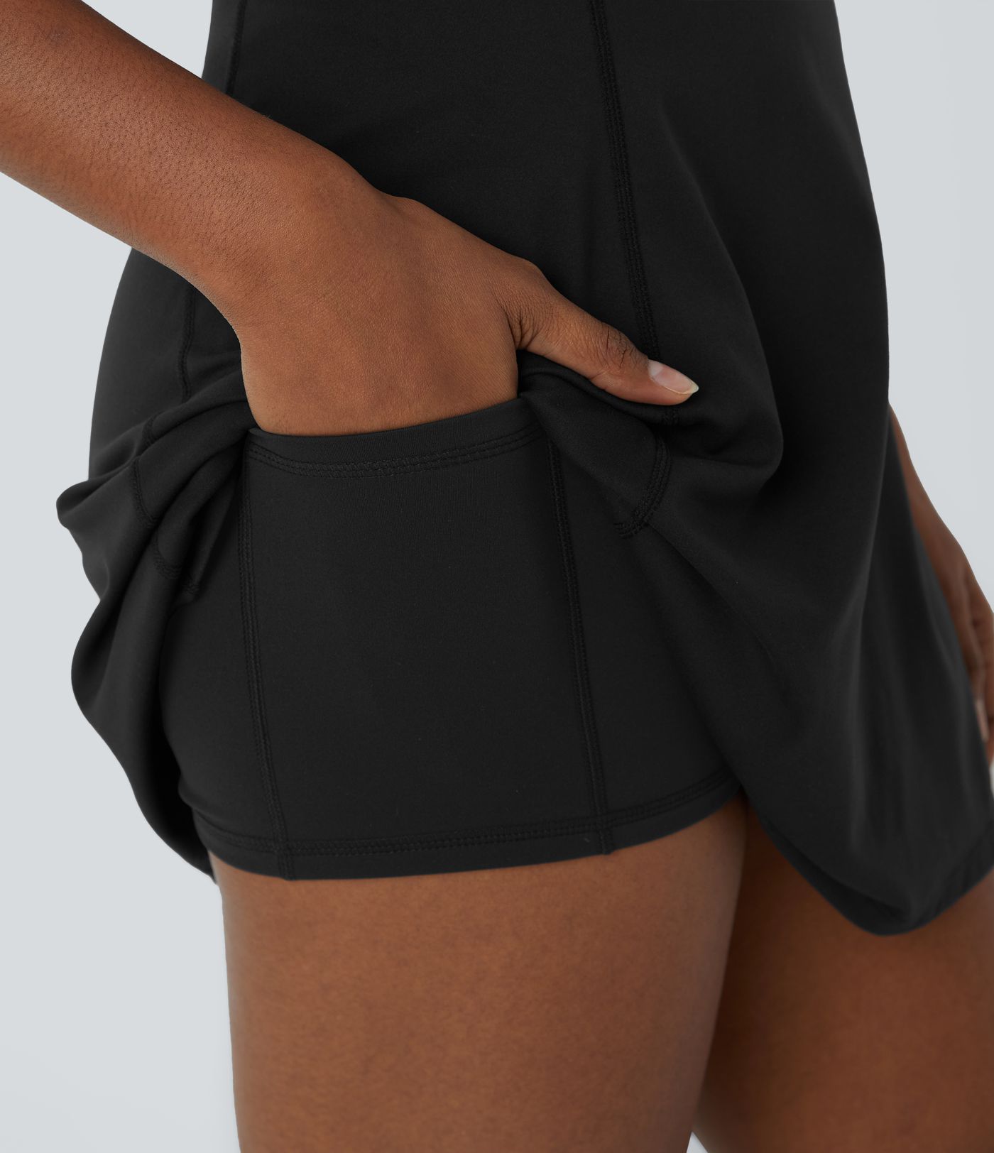 Softlyzero™ Plush Crisscross Backless 2-in-1 Pocket Mini Slip Active Dress - Easy Peasy Edition