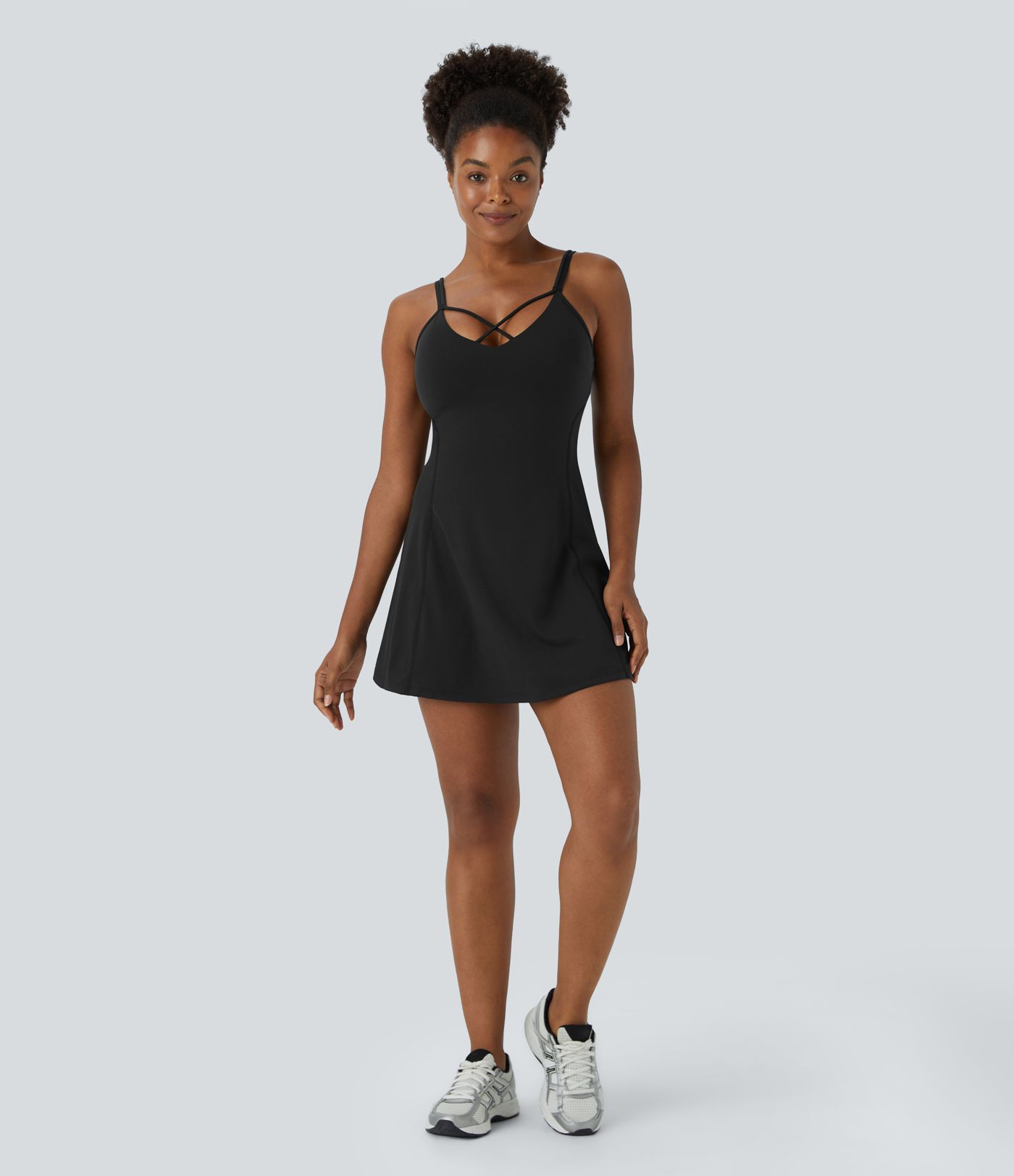 Softlyzero™ Plush Crisscross Backless 2-in-1 Pocket Mini Slip Active Dress - Easy Peasy Edition