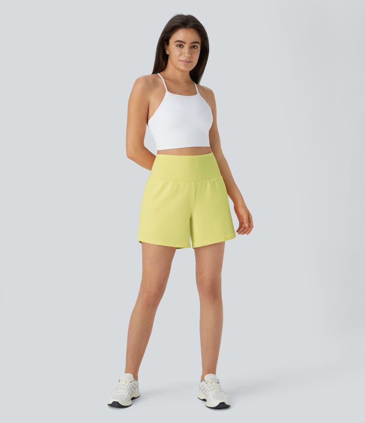 Short 12,5cm Yoga 2-en-1 Poches Arrière Haute Poches Latérales Cachées - Longueur Plus