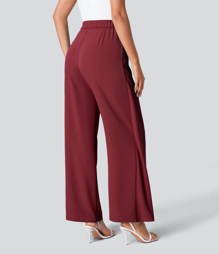 Halara Flex™ High Waisted Tie Side Wide Leg Work Pants