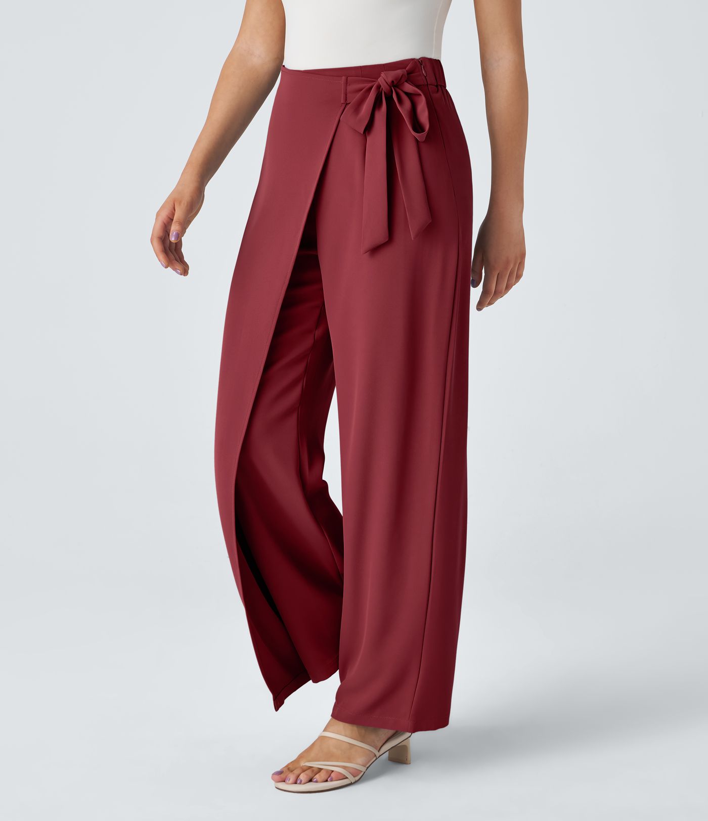 Halara Flex™ High Waisted Tie Side Wide Leg Work Pants