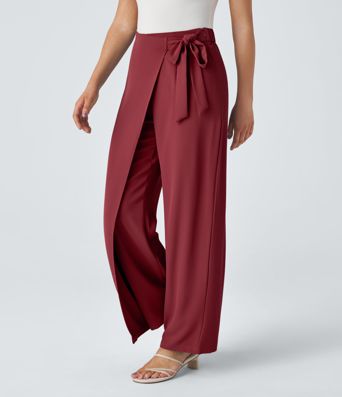 Halara Flex™ High Waisted Tie Side Wide Leg Work Pants