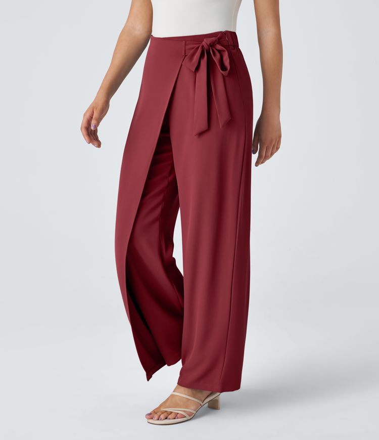 Halara Flex™ High Waisted Tie Side Wide Leg Work Pants