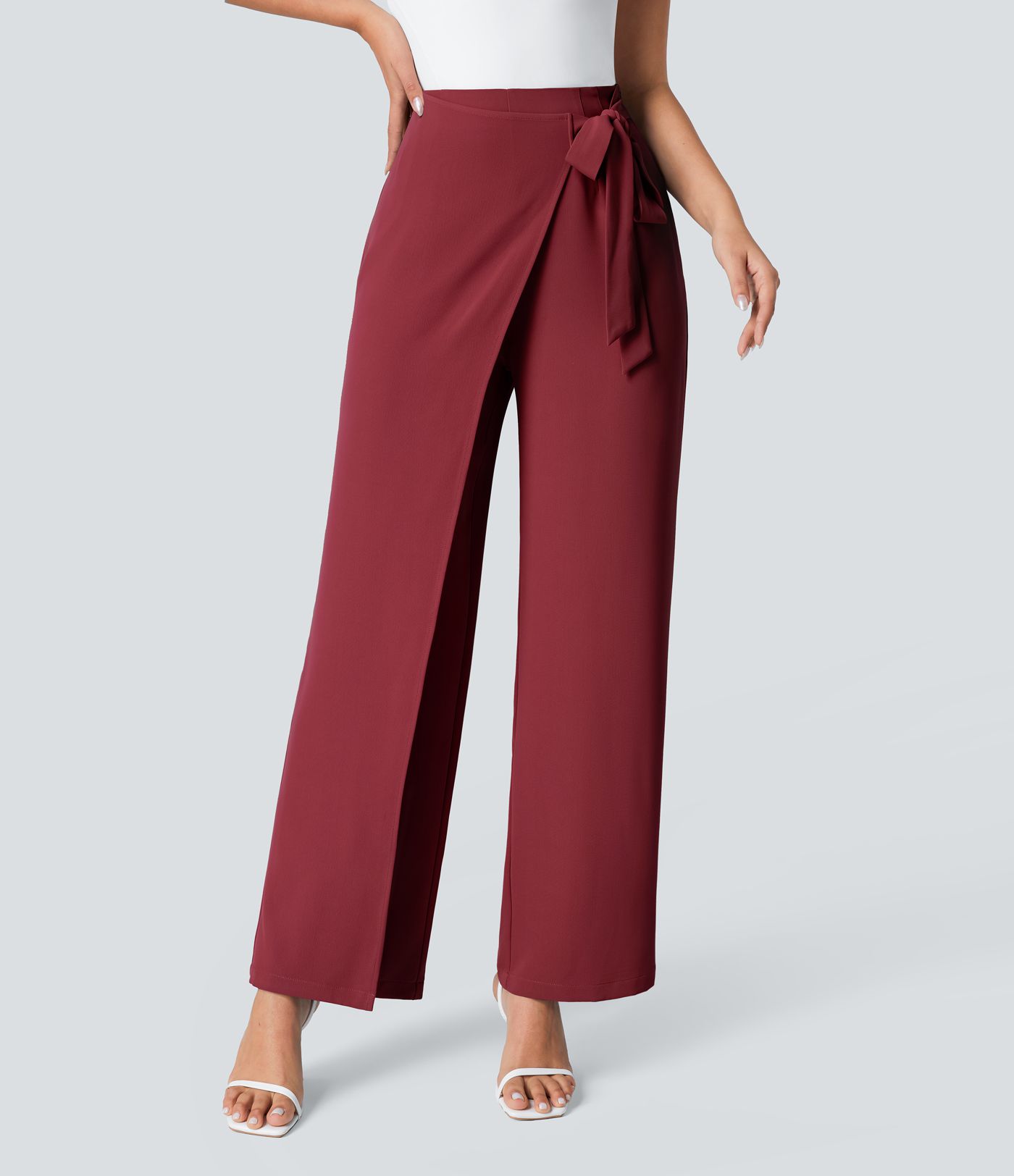 Halara Flex™ High Waisted Tie Side Wide Leg Work Pants