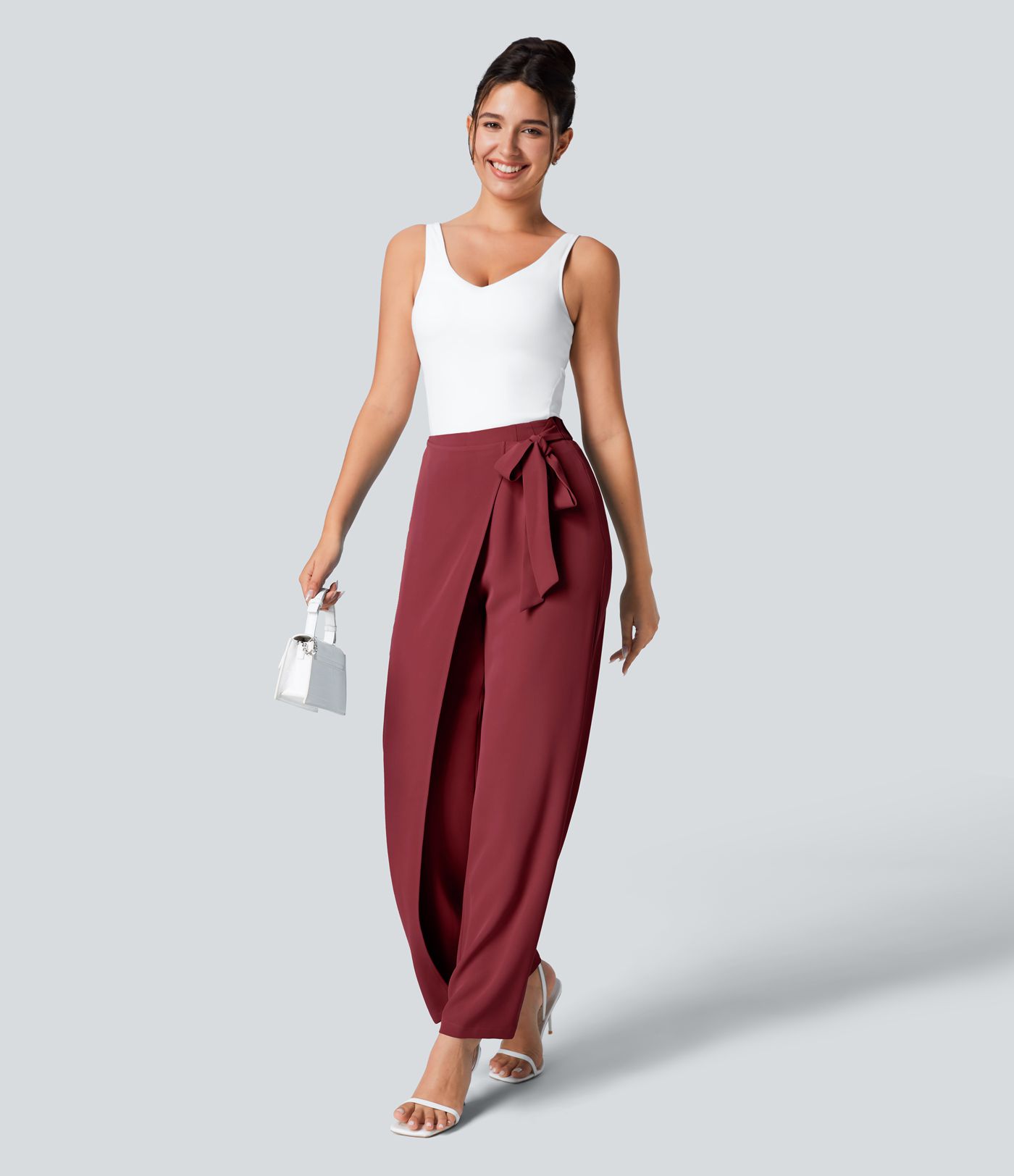 Halara Flex™ High Waisted Tie Side Wide Leg Work Pants