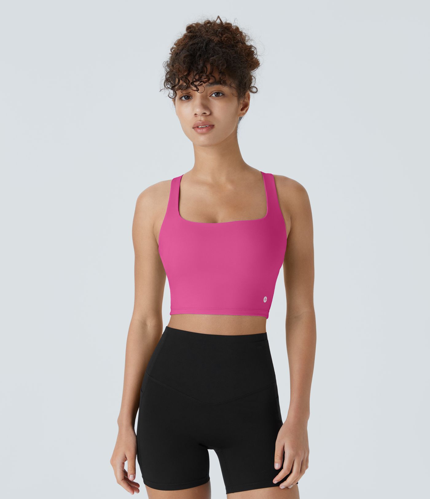 SoftlyZero™ Airy Square Neck Backless Crisscross Cropped Cool Touch Yoga Tank Top-UPF50+
