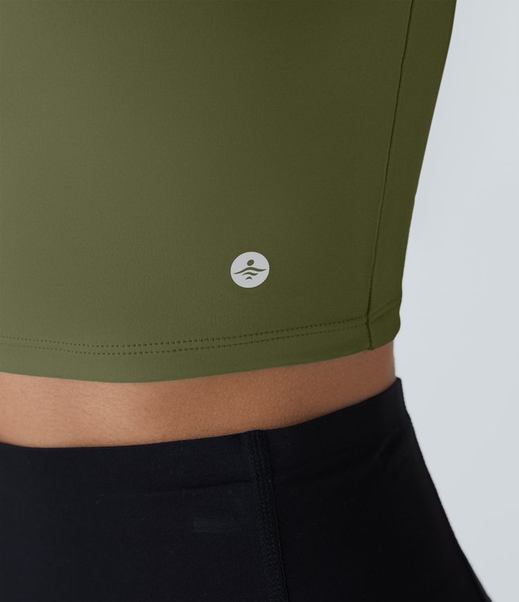 SoftlyZero™ Airy Square Neck Backless Crisscross Cropped Cool Touch Yoga Tank Top-UPF50+ A-C Cups