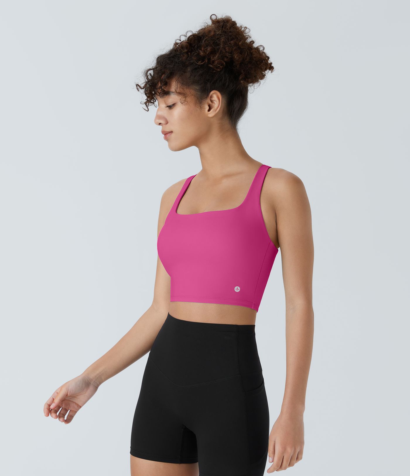 SoftlyZero™ Airy Square Neck Backless Crisscross Cropped Cool Touch Yoga Tank Top-UPF50+