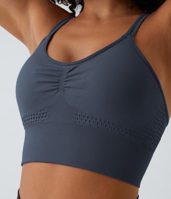 OneForm Seamless Flow Low Support Ruched Double Straps Sports Bra A-C Cups