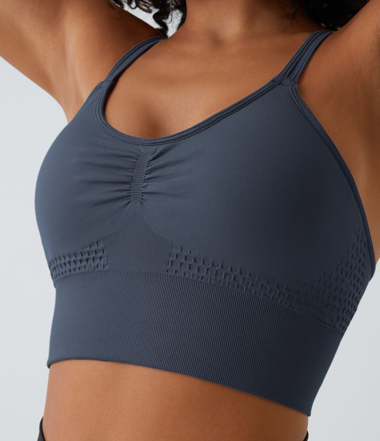 OneForm Seamless Flow Low Support Ruched Double Straps Sports Bra A-C Cups