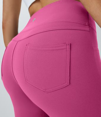 Yoga Leggings Taille Haute avec Poches et Évasement