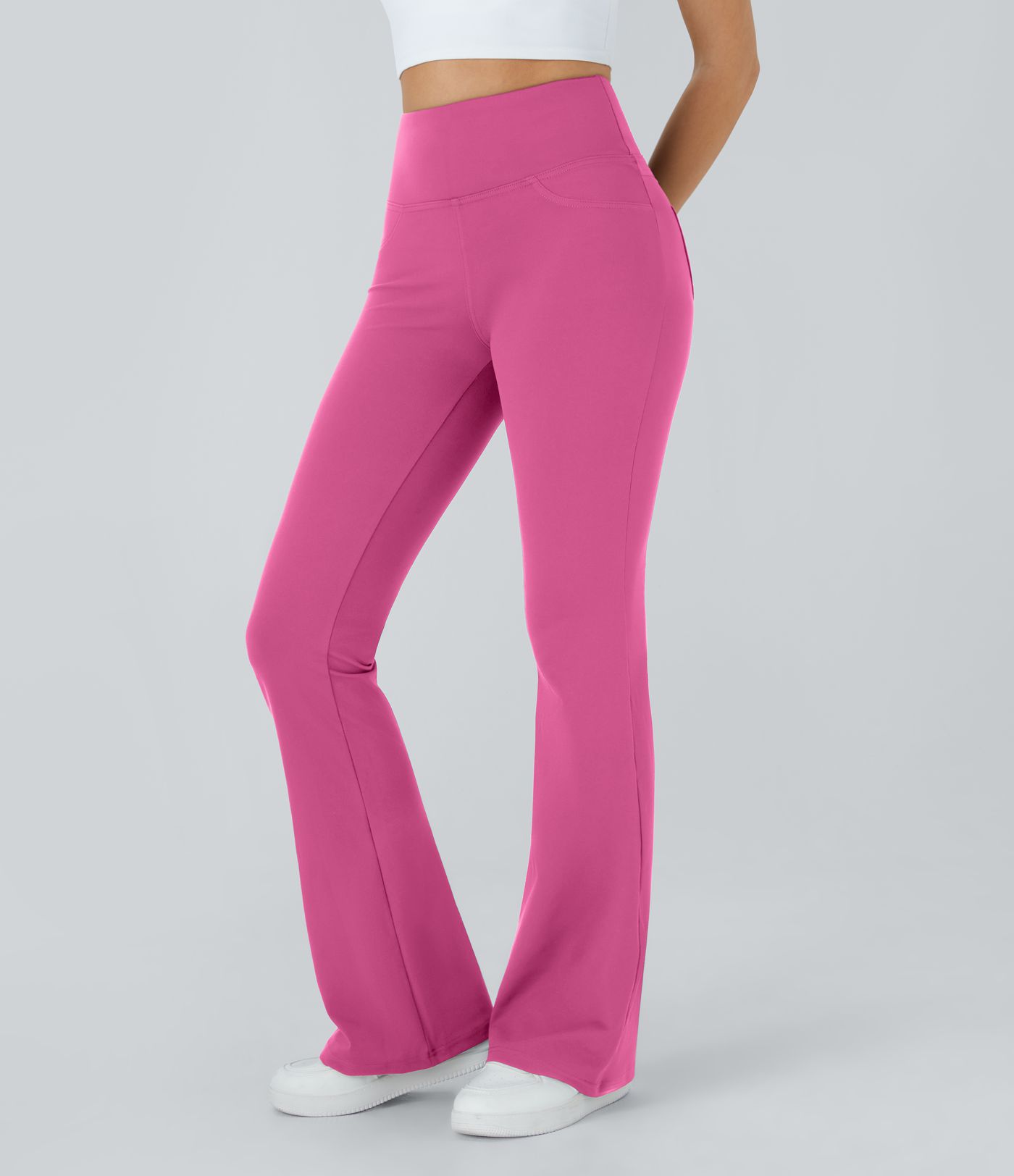 Yoga Leggings Taille Haute avec Poches et Évasement