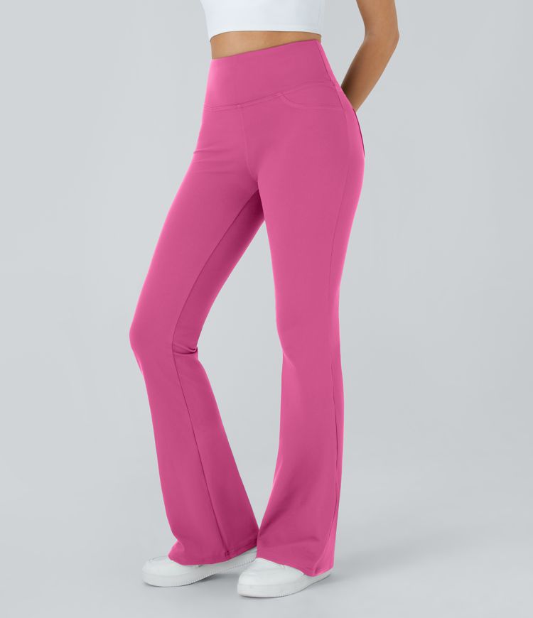 Yoga Leggings Taille Haute avec Poches et Évasement