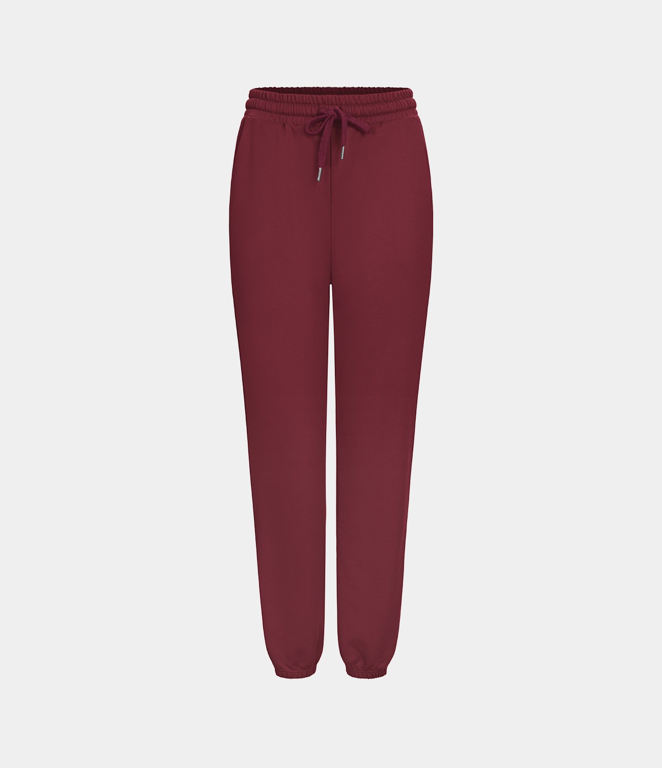 High-waisted, drawstring, side pockets, solid color, casual cotton sweatpants