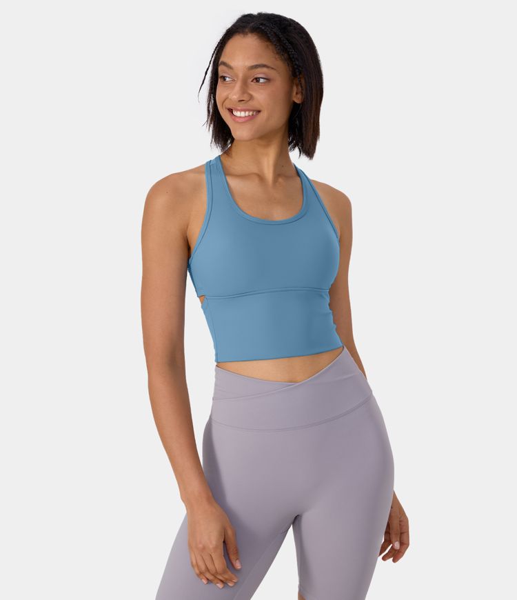 Women’s Patitoff® Pet Hair Resistant Racerback Cut Out Yoga Cropped