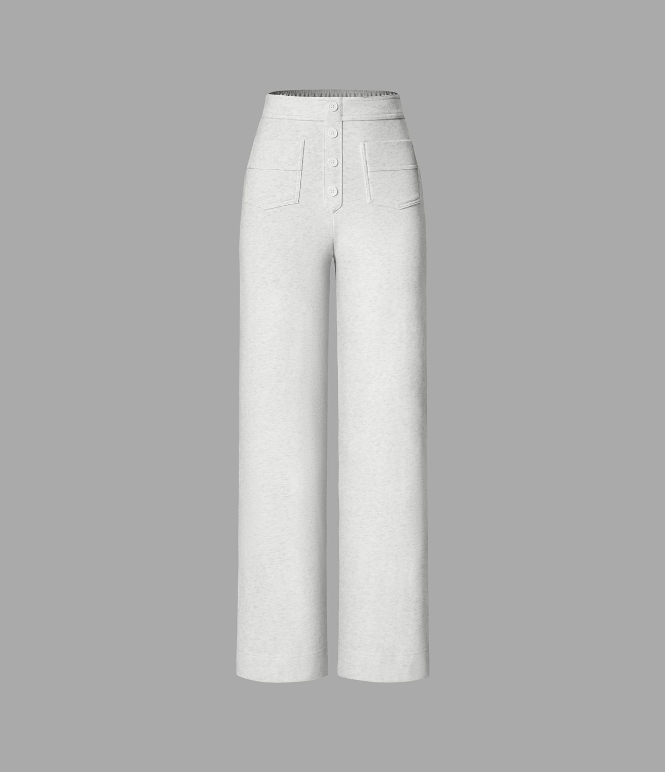 High Waisted Button Multiple Pockets Straight Leg Fleece Casual Pants