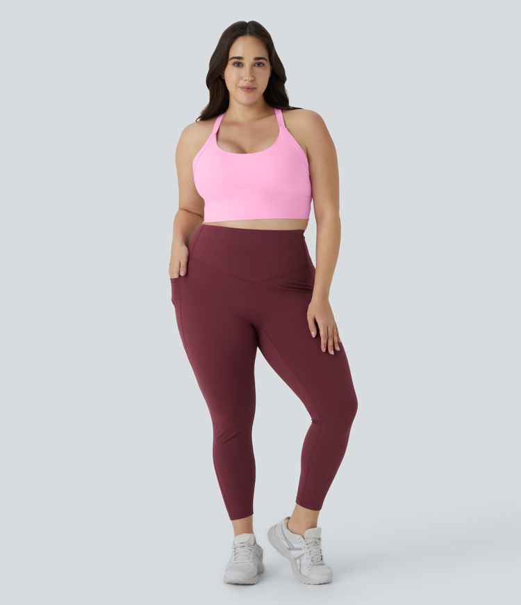 Softlyzero™ Plush Débardeur Yoga Court Torsadé Découpé Dos Nu - Grande Taille