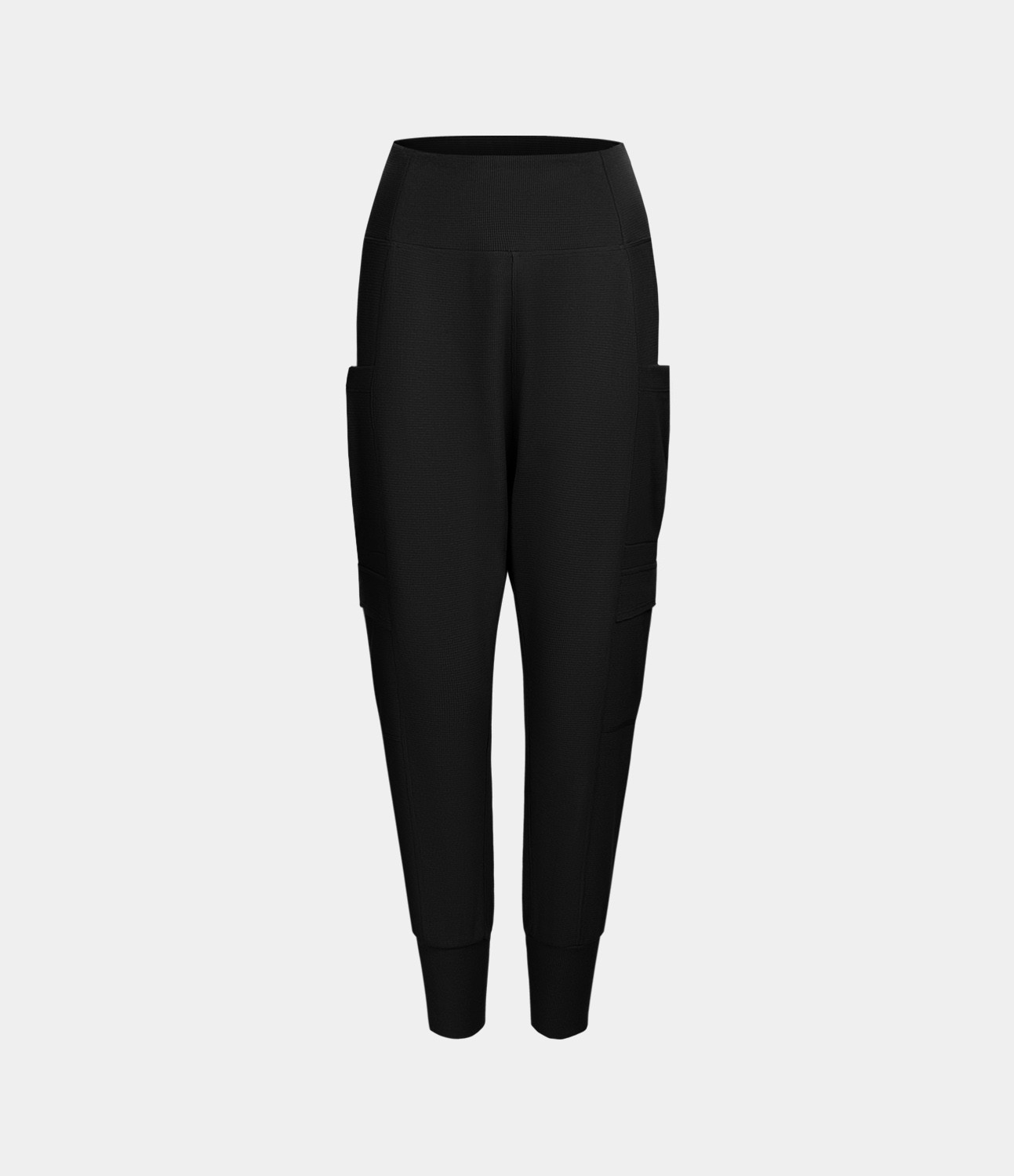 Jogging Cargo Gaufré Poche Latérale Repliée Taille Mi-Haute 